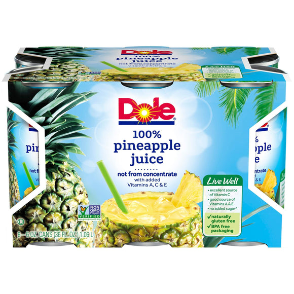Dole Pineapple Juice 6-6oz. Can. - East Side Grocery