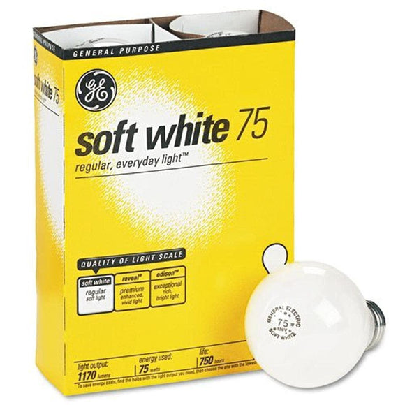 GE Soft White Incandescent Light Bulbs 75 Watt - East Side Grocery