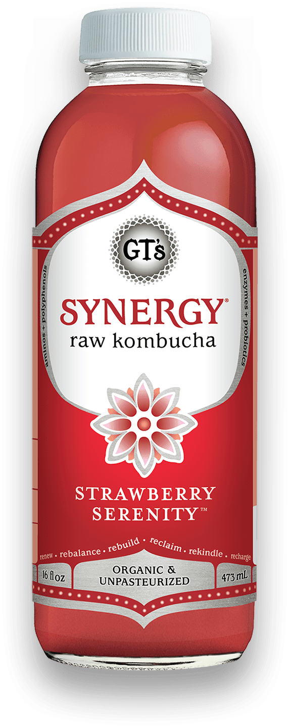 GT'S Synergy Kombucha Strawberry Serenity 16oz. - East Side Grocery