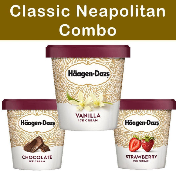 Haagen Dazs Ice Cream Classic Neapolitan Combo 3 Pack - East Side Grocery