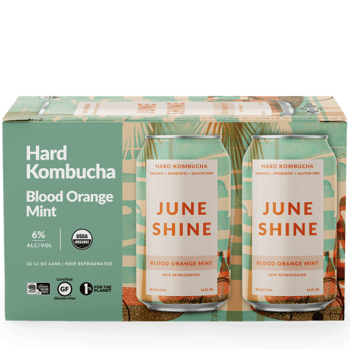 Juneshine Hard Kombucha Blood Orange Mint 12oz. Can - East Side Grocery