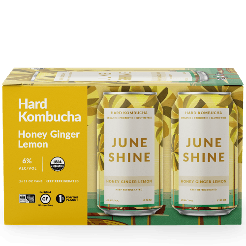 Juneshine Hard Kombucha Honey Lemon Ginger 12oz. Can - East Side Grocery