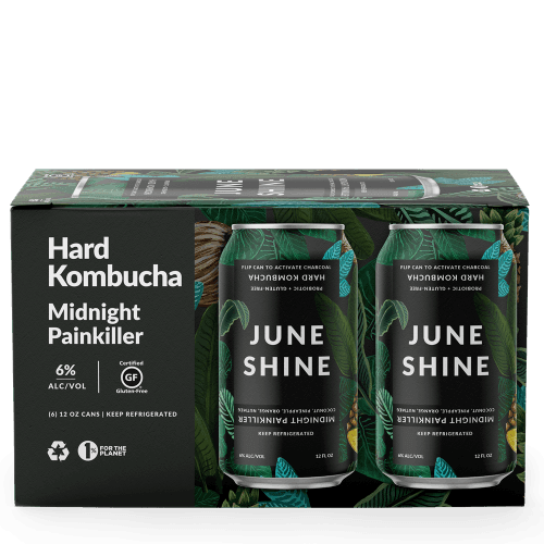 Juneshine Hard Kombucha Midnight Painkiller 12oz. Can - East Side Grocery