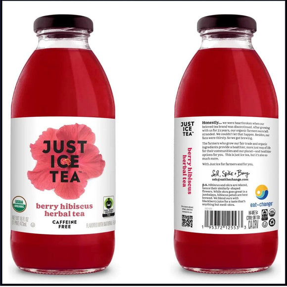 Just Ice Tea Berry Hibiscus 16oz. - East Side Grocery