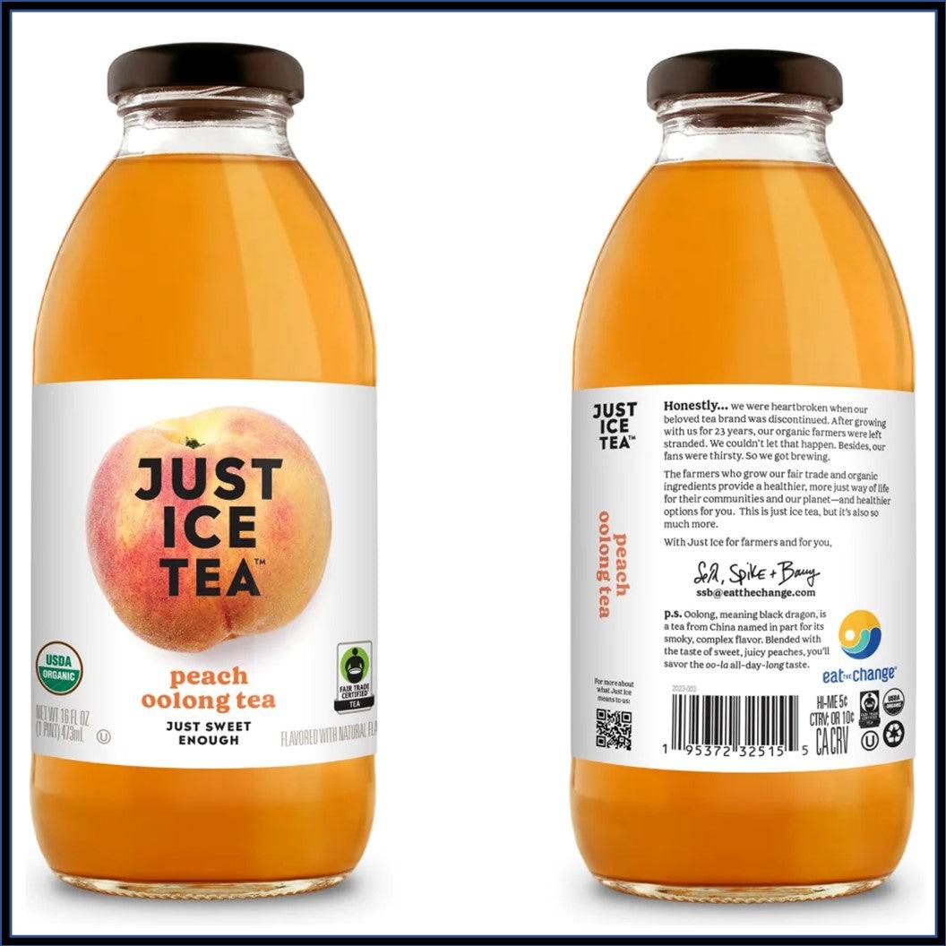 Just Ice Tea Peach Oolong 16oz. - East Side Grocery