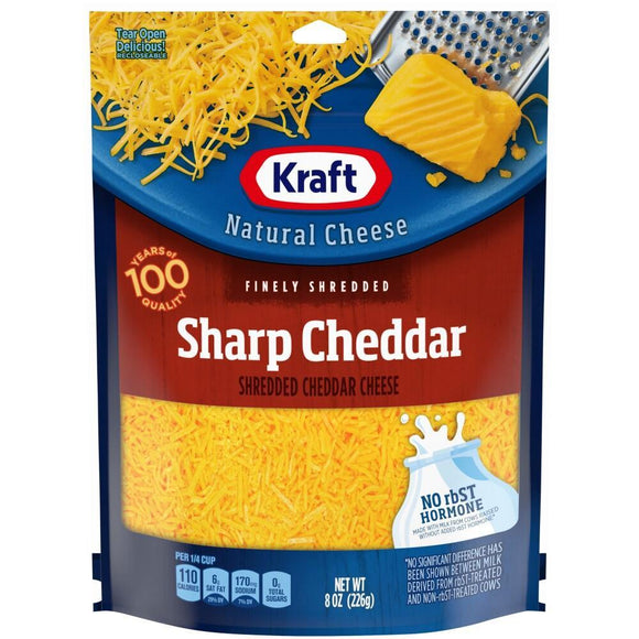 Kraft Shredded Sharp Cheddar Cheese - 8oz. - East Side Grocery