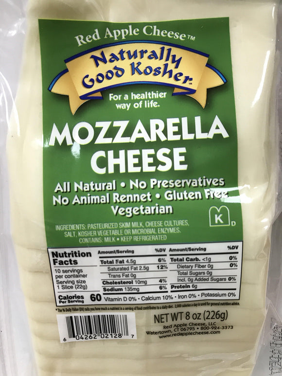 Naturally Kosher Mozzarella Sliced Cheese 8oz. - East Side Grocery