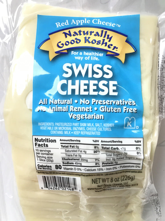 Naturally Kosher Swiss Sliced Cheese 8oz. - East Side Grocery