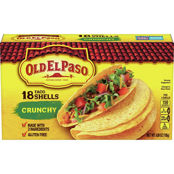 Old El Paso Taco Shell Crunchy 18ct. - East Side Grocery