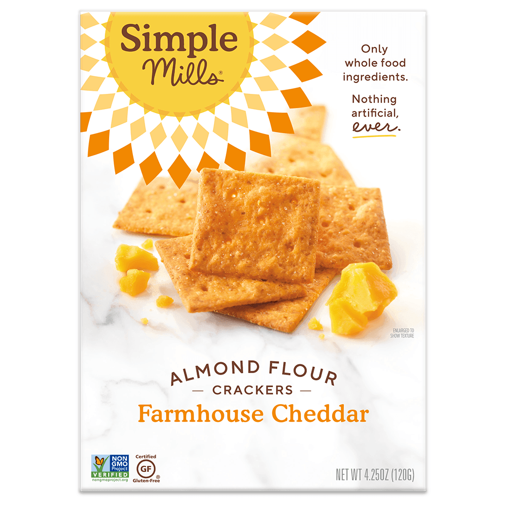 Simple Mill Almond Flour Crackers Farmhouse Cheddar 4.25oz. - East Side Grocery