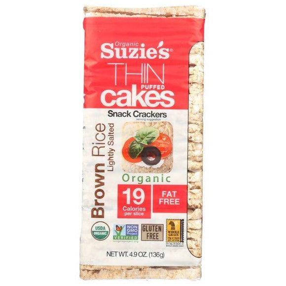 Suzie's Thin Puffed Cakes Brown Rice 4.6oz. - East Side Grocery