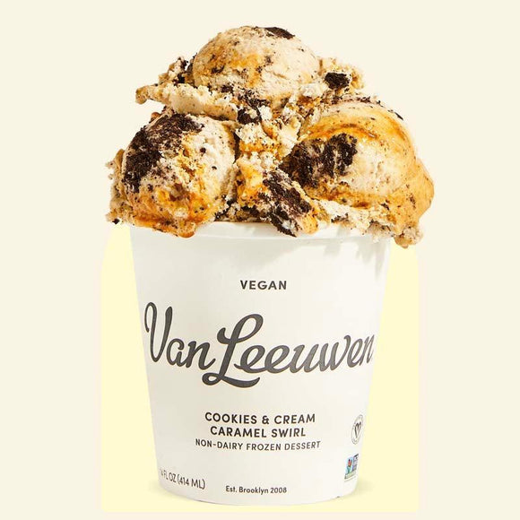 Van Leeuwen Vegan Cookies & Cream Caramel Swirl - Pint - East Side Grocery